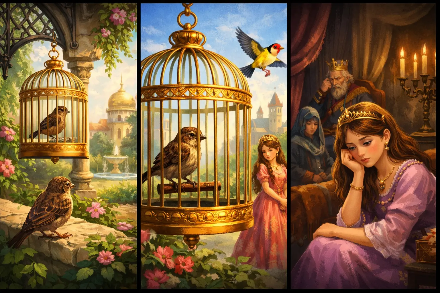 Illustration for القبرة و الحسون